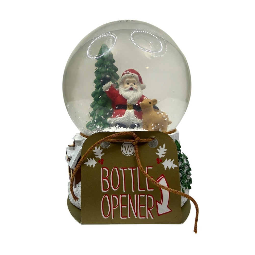 Wild Eye Designs Santa & Reindeer Christmas Snow Globe with Bottle Opener